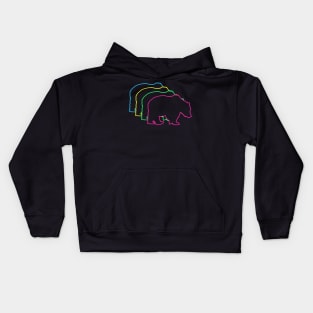 Bear 80s Neon Kids Hoodie